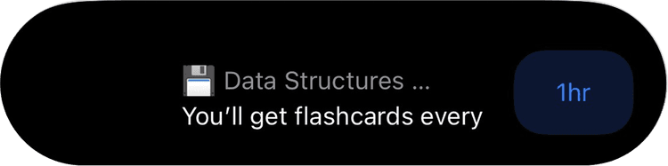 Dynamic Island — Flashcards every 1hr