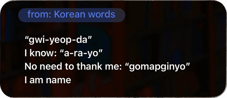 Dynamic Island — Korean words flashcards