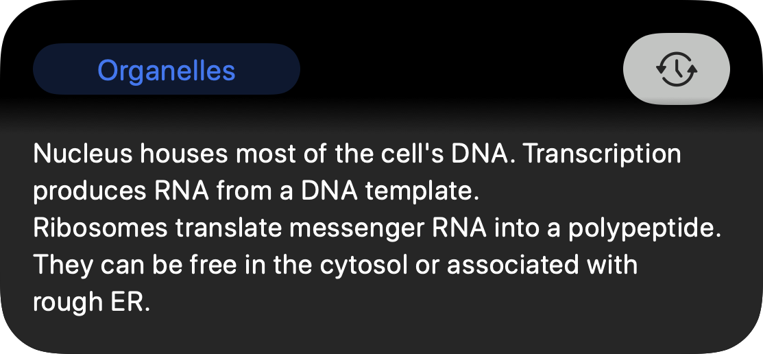 Live Activity: organelle notes